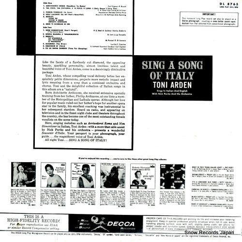 ARDEN, TONI sing a song of italy DL8765