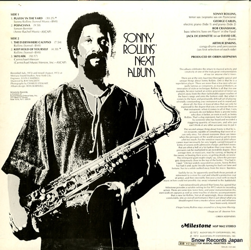 ROLLINS, SONNY sonny rollins' next album SMJX-10144