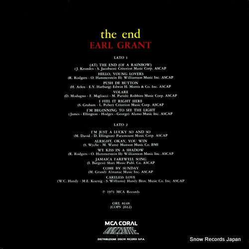 GRANT, EARL the end ORL8148