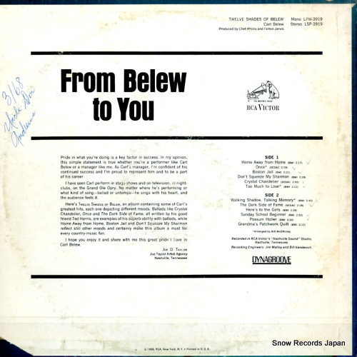 BELEW, CARL twelve shades of belew LSP-3919
