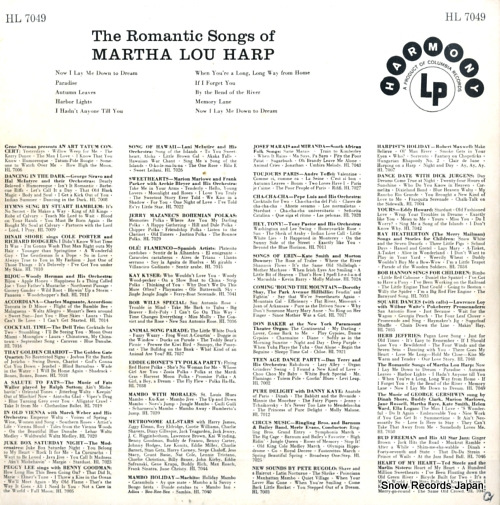 HARP, MARTHA LOU the romantic songs of HL7049