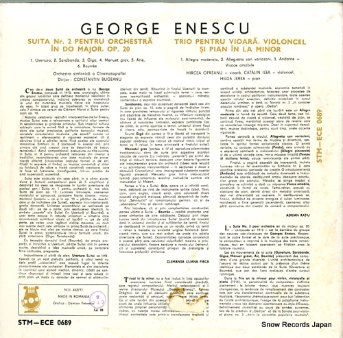 BUGEANU, CONSTANTIN enescu; suita nr.2 oentru orchestra in do major op.20 STM-ECE0689