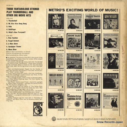 THOSE FANTABULOUS STRINGS thunderball and other big movie hits MS-551