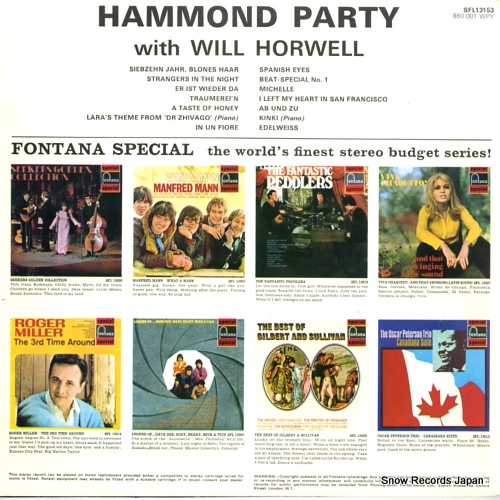 HORWELL, WILL hammond party SFL13153