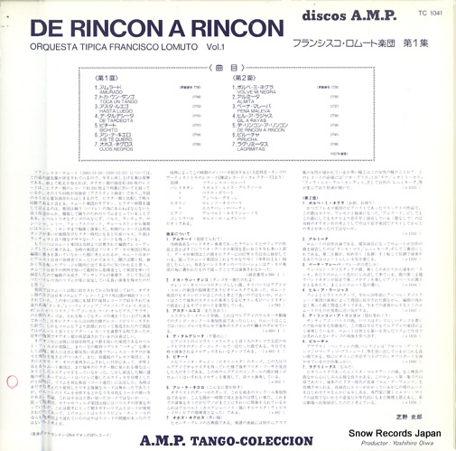 LOMUTO, FRANCISCO de rincon a rincon vol.1 TC-1041