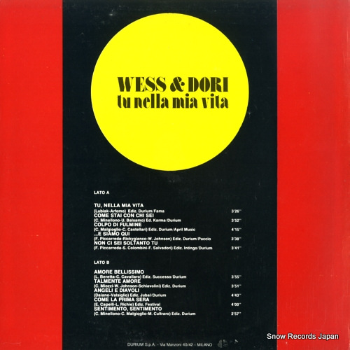 WESS & DORI GHEZZ tu nella mia vita LP.S40.101