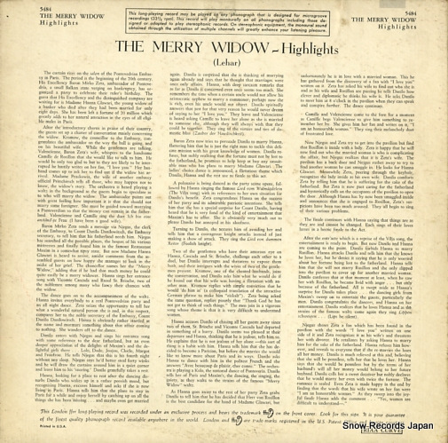 ٥ȡȥ lehar; the merry widon LONDON5484