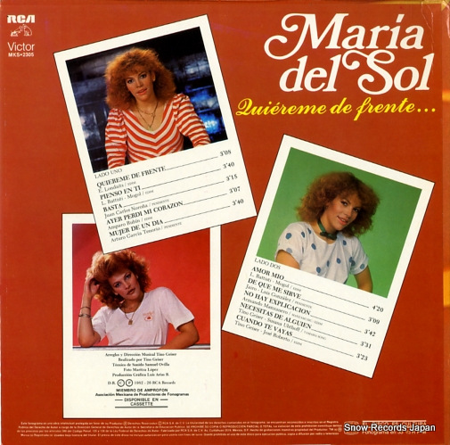 SOL, MARIA DEL quiereme de frente MKS2305