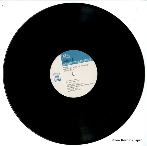 SERKIN, RUDOLF brahms; piano quintet in f minor SONC10133