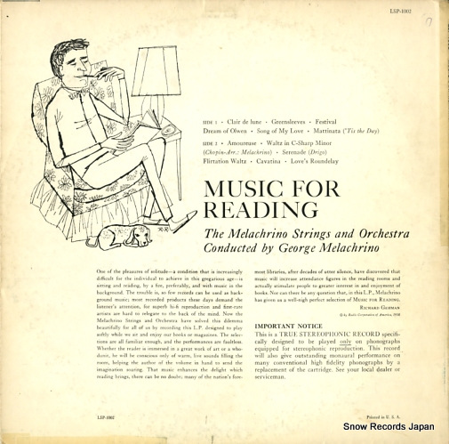 MELACHRINO, GEORGE mood in music music for reading LSP-1002