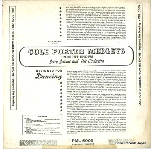 JEROME, JERRY cole porter medleys PML5009