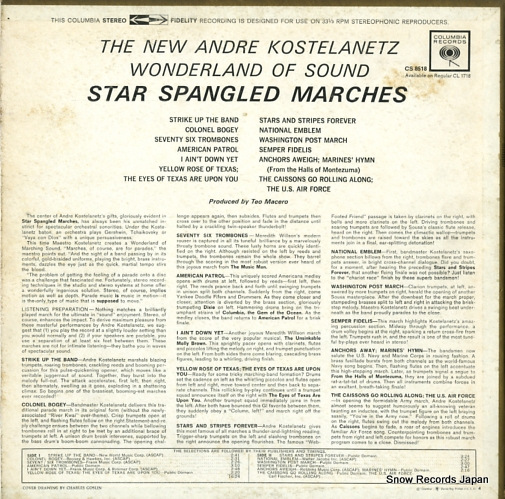 KOSTELANETZ, ANDRE wonderland of sound star spangled marches CS8518