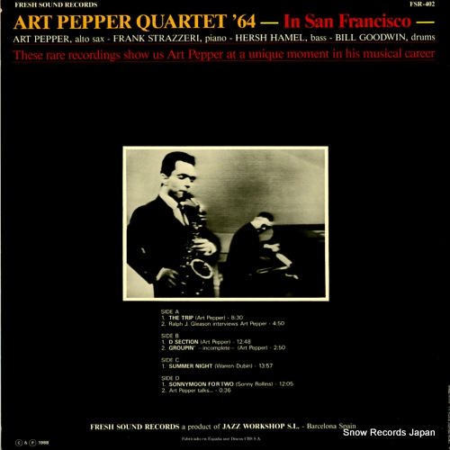PEPPER, ART art pepper quartet '64 in san francisco FSR-402