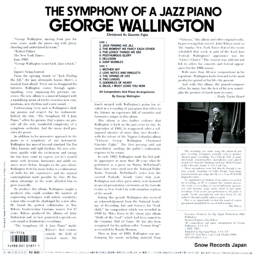 WALLINGTON, GEORGE the symphony of a jazz piano YF-7116