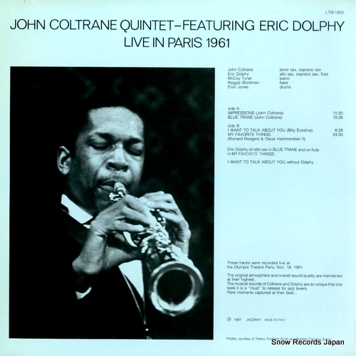 COLTRANE, JOHN live in paris, 1961 LTM-1503