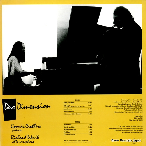 CROTHERS, CONNIE / RICHARD TABNIK duo dimension NA1003