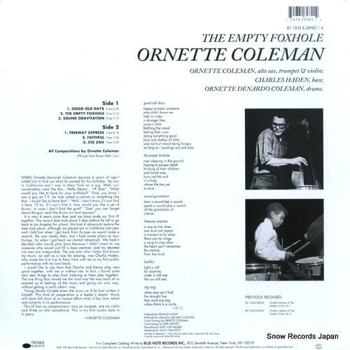 COLEMAN, ORNETTE the empty foxhole B1-28982