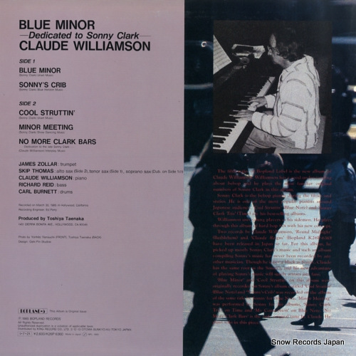 WILLIAMSON, CLAUDE blue minor - dedicated to sonny clark - K26P-6360
