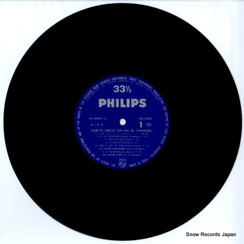 GRECO, JULIETTE dix ans de chansons SFL-4003
