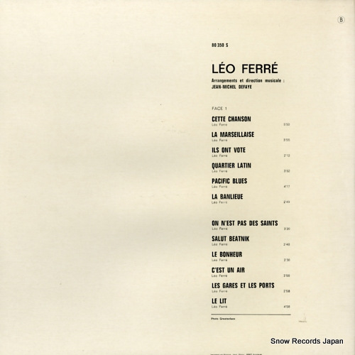 FERRE, LEO leo ferre 80350S