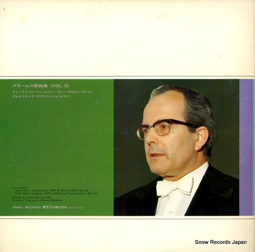 FISCHER-DIESKAU, DIETRICH brahms; lieder vol.3 EAC-80152