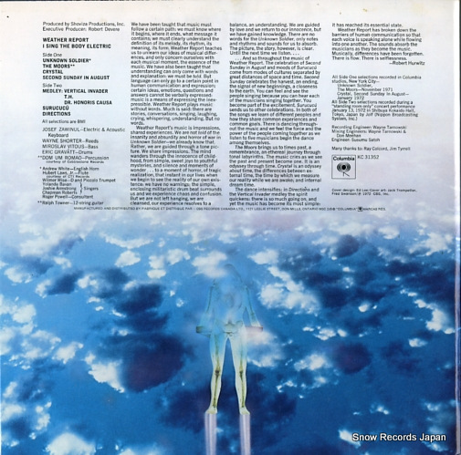 REPORT, WEATHER i sing the body electric KC31352
