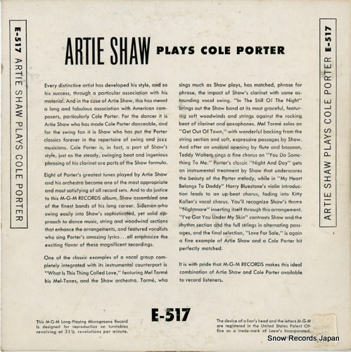 SHAW, ARTIE plays cole porter E-517