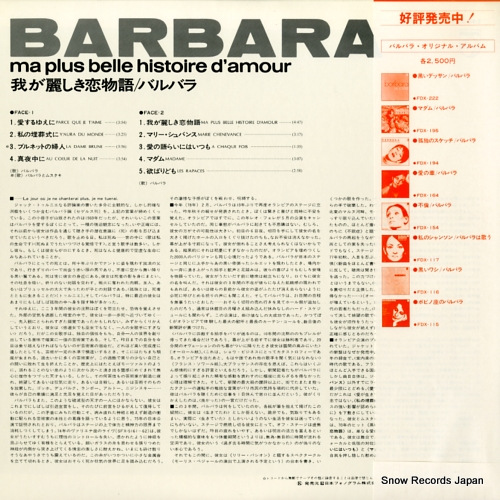 BARBARA ma plus belle histoire d'amour FDX-383