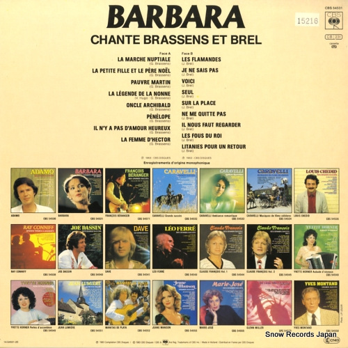 BARBARA chante brassens et brel CBS54531