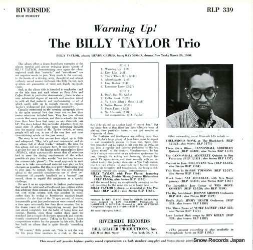 TAYLOR, BILLY warming up WWLJ-7084/RLP339