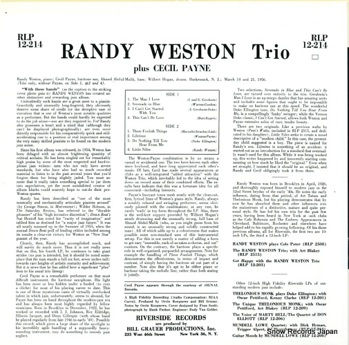 WESTON, RANDY, AND CECIL PAYNE with these hands... VIJJ-30058/RLP12-214