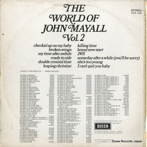 󡦥ᥤ the world of john mayall vol.2 SPA138