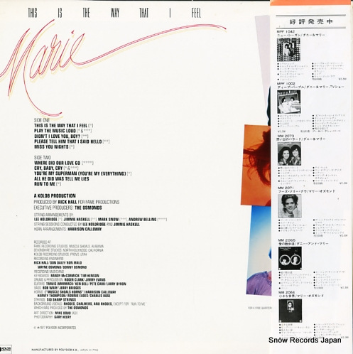 OSMOND, MARIE this is the way that i feel MPF1072