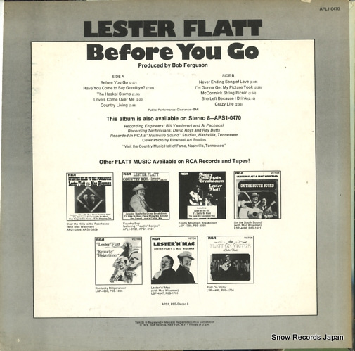 FLATT, LESTER before you go APL1-0470
