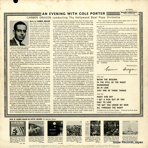 DRAGON, CARMEN an evening with cole porter W1805