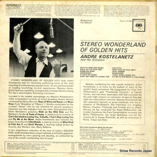 KOSTELANETZ, ANDRE wonderland of golden hits CS8839