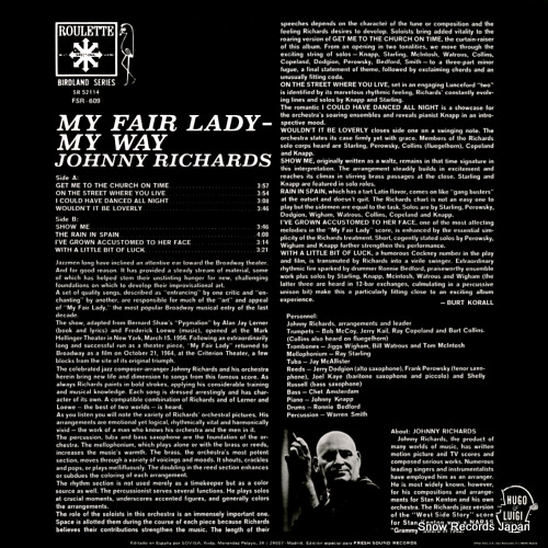 RICHARDS, JOHNNY my fair lady - my way SR52114 / FSR-609