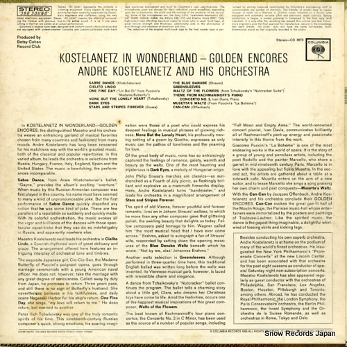 KOSTELANETZ, ANDRE kostelanetz in wonderland - golden encores CS8878