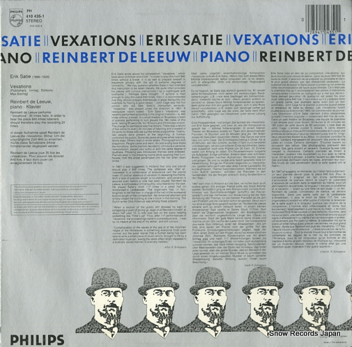 DE LEEUW, REINBERT satie; vexations 410435-1