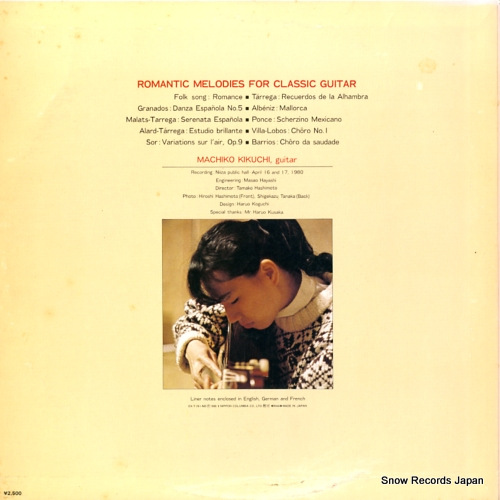 KIKUCHI, MACHIKO romantic melodies for classic guitar OX-7191-ND