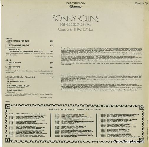 ROLLINS, SONNY first recordings 1957 30JA5128/JA5128