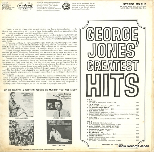 JONES, GEORGE greatest hits MS3116