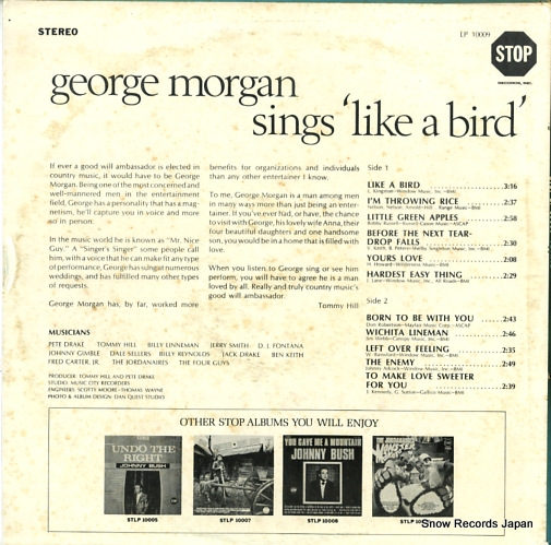 MORGAN, GEORGE sings like a bird LP10009