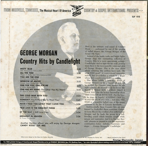 MORGAN, GEORGE countryhits by candlelight SLP410