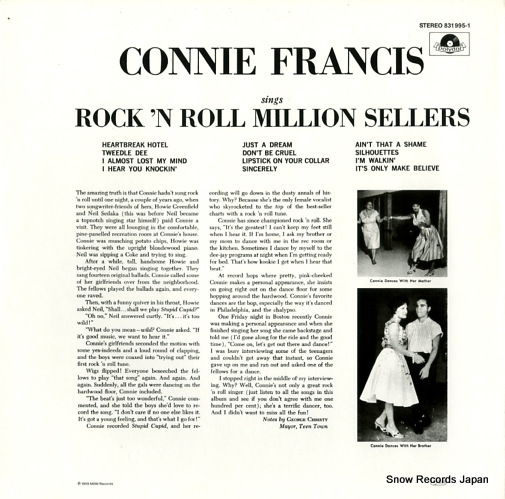 FRANCIS, CONNIE sings rock n' roll million sellers 831995-1