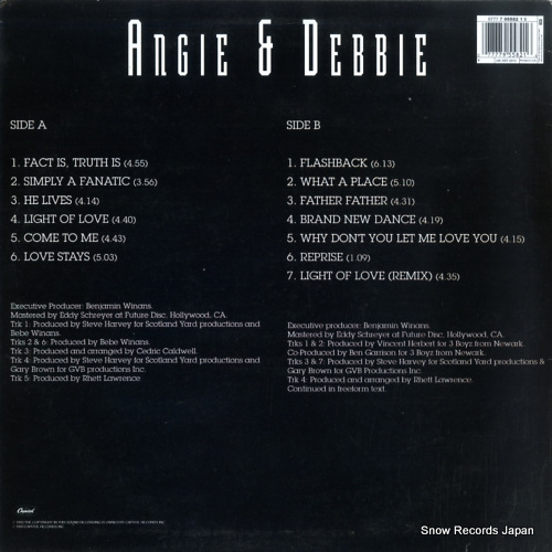 ANGIE AND DEBBIE angie & debbie EST2210