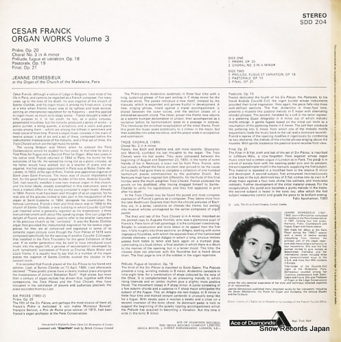 DEMESSIEUX, JEANNE franck; organ works vol.3 SDD204
