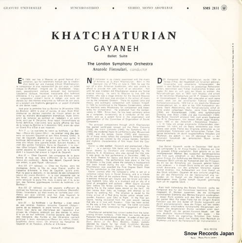 FISTOULARI, ANATOLE khatchaturian; gayane ballet suite SMS2831