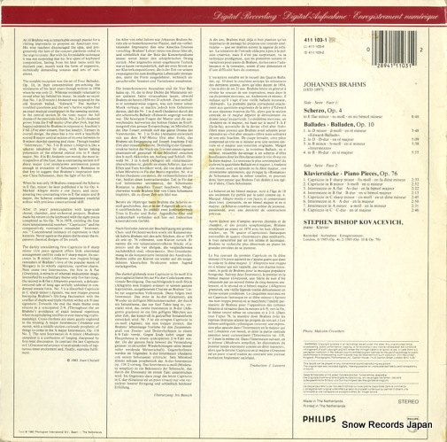 ƥ󡦥ӥåס糧 brahms; 4ballades/scherzo/8 klavierstucke piano pieces 411103-1