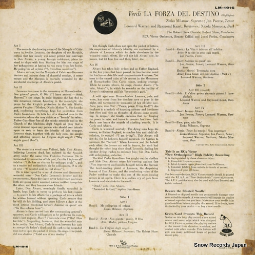 CELLINI, RENATO / JONEL PERLEA verdi; the force of destiny LM-1916